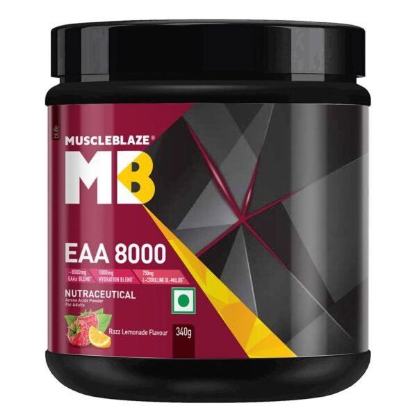 MuscleBlaze EAA 8000, 25 Servings, 340 g (0.75 lb), Razz Lemonade