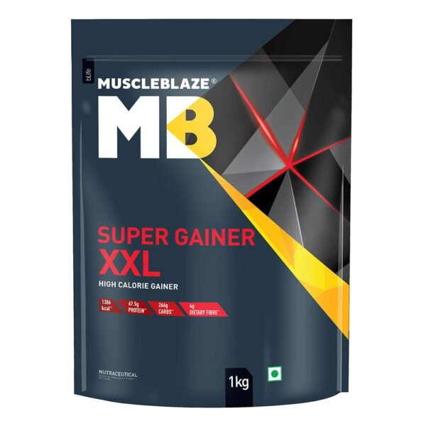 MuscleBlaze Super Gainer XXL Weight Gainer, 1 kg (2.2 lb), Chocolate